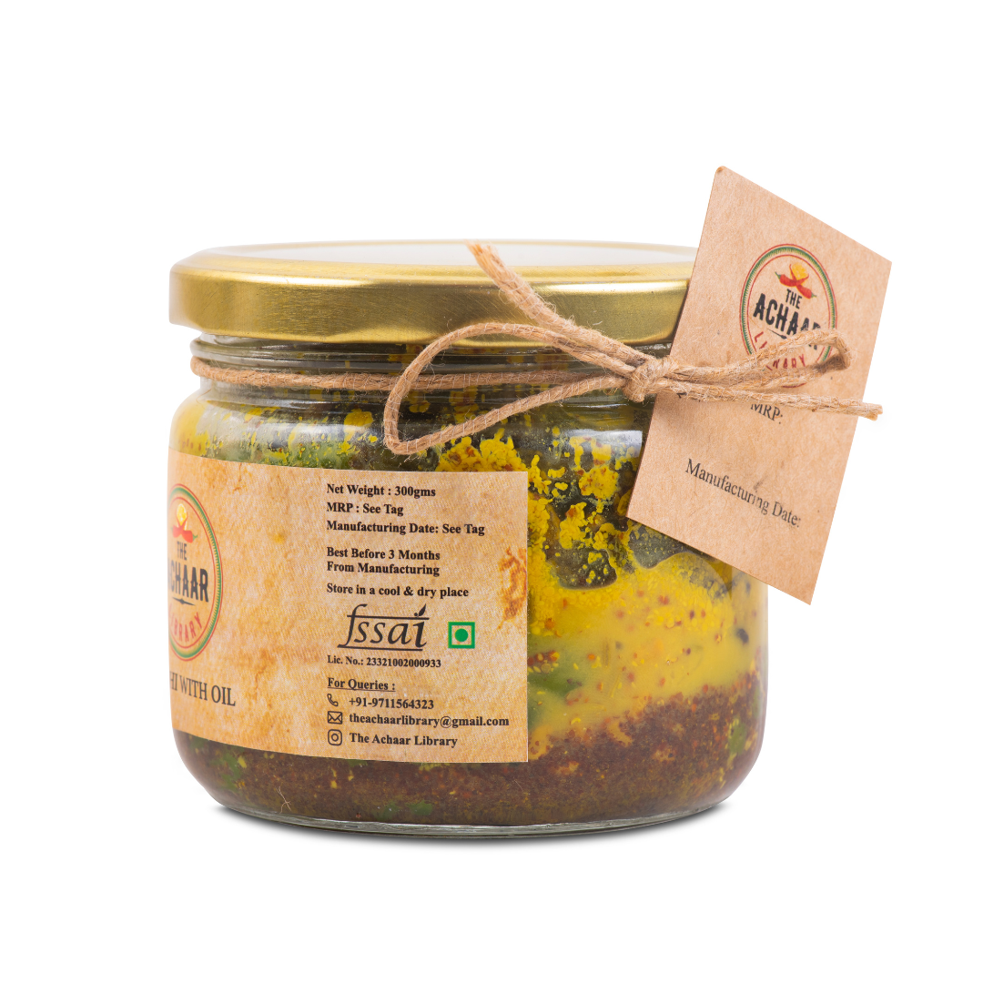Green Chilli Pickle - Hari Mirchi Ka Achar with Oil - The Achaar Library