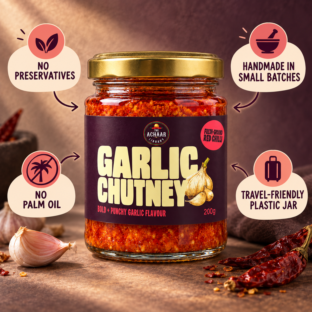 Garlic Chutney | Lehsun ki Chutney - The Achaar Library