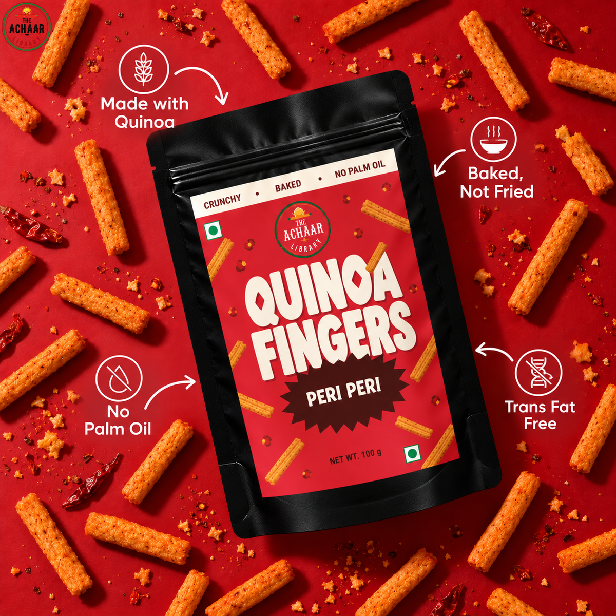 Baked Quinoa Fingers (Peri Peri & Cheese)
