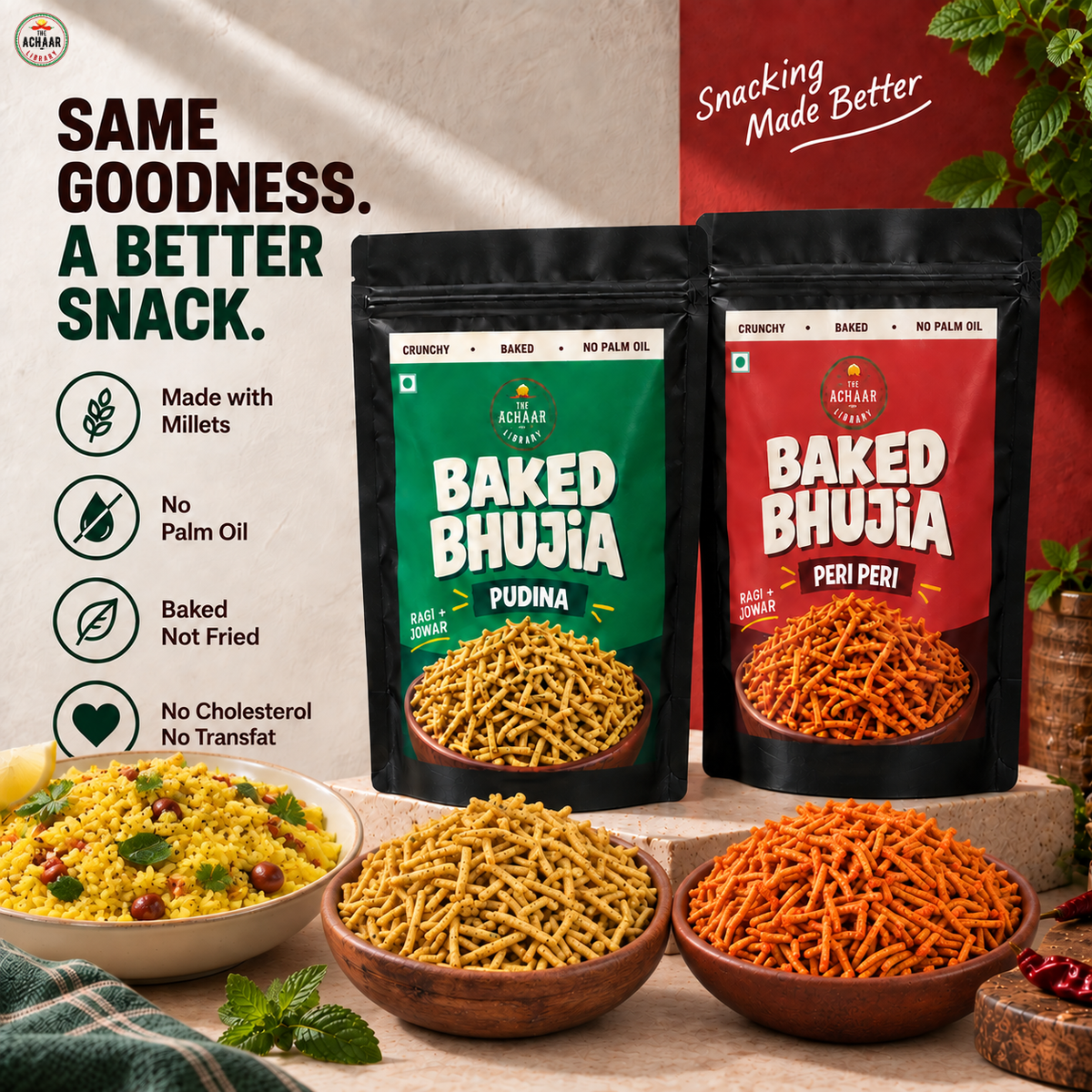 Baked Bhujia (Peri Peri & Pudina)