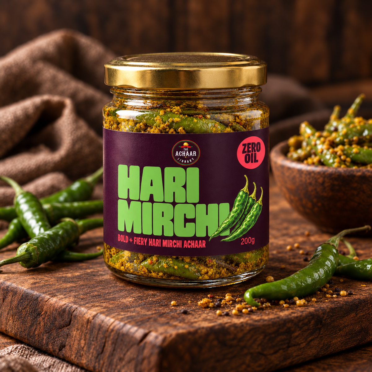 Hari Mirchi Ka Achaar without Oil - Mirch ka Achaar